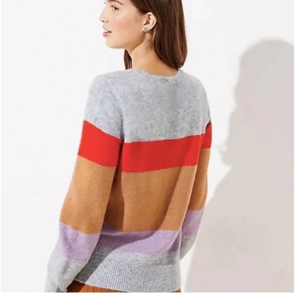 LOFT Plus Soft Pullover Color Block Sweater Size 24/26 ❤️ - Picture 2 of 10